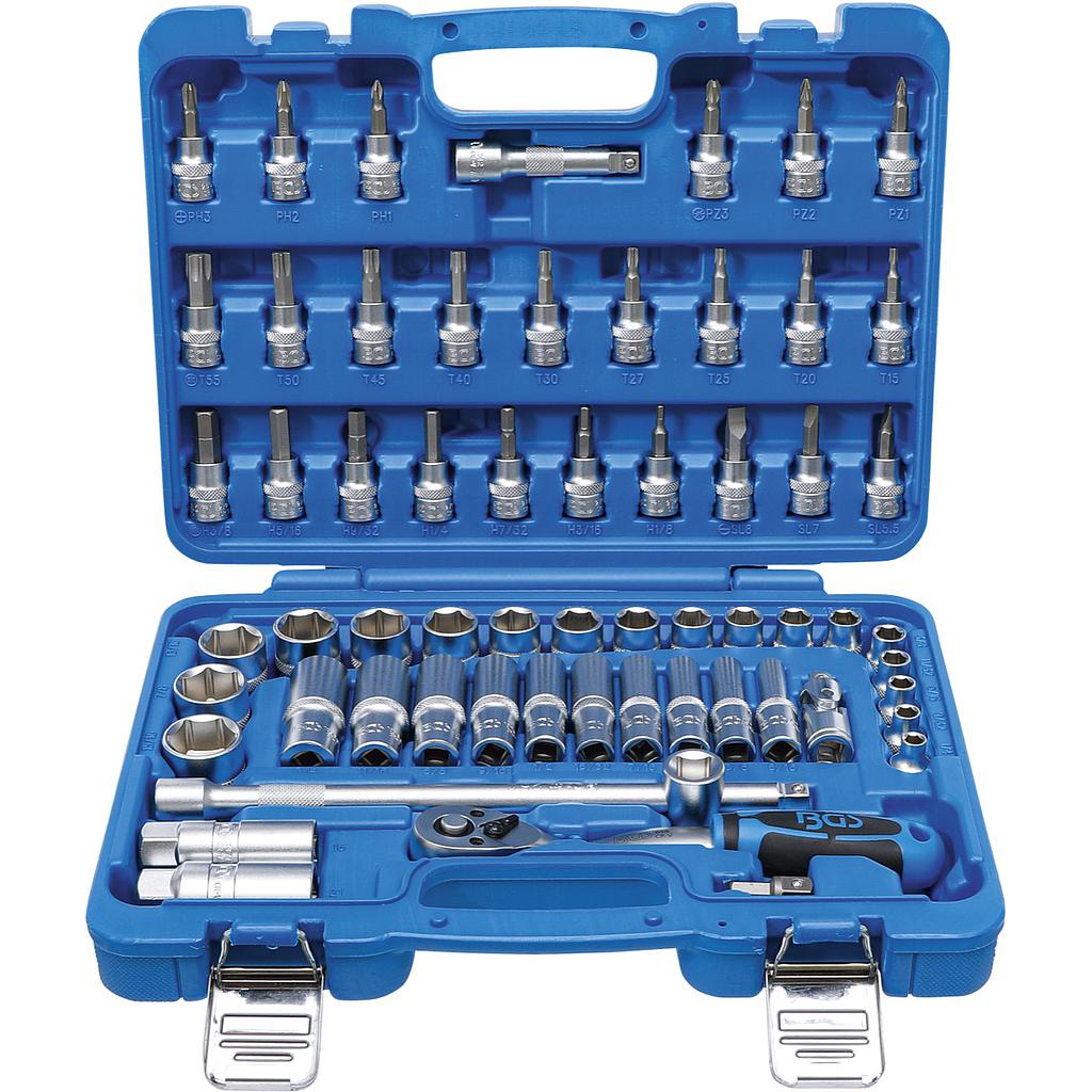 Steckschlüssel-Satz | Antrieb 10 mm (3/8&quot;) | Zollgrößen | 61-tlg.