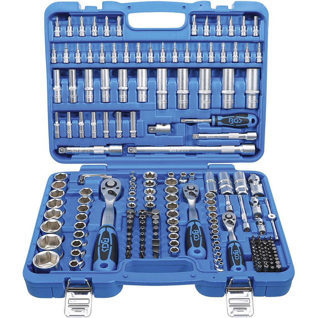Steckschlüssel-Satz Sechskant | Antrieb 6,3 mm (1/4&quot;) / 10 mm (3/8&quot;) / 12,5 mm (1/2&quot;) | 192-tlg.