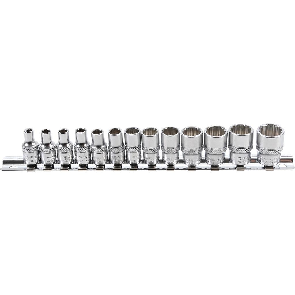 Steckschlüssel-Einsatz-Satz Zwölfkant | Antrieb Innenvierkant 6,3 mm (1/4&quot;) | SW 4 - 14 mm | 13-tlg.