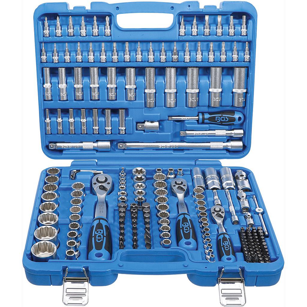 Steckschlüssel-Satz Zwölfkant | Antrieb 6,3 mm (1/4&quot;) / 10 mm (3/8&quot;) / 12,5 mm (1/2&quot;) | 192-tlg.