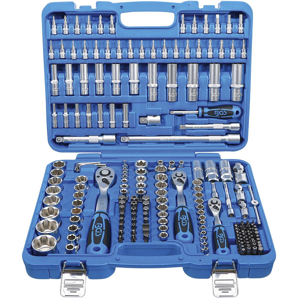 Steckschlüssel-Satz Wellenprofil | Antrieb 6,3 mm (1/4&quot;) / 10 mm (3/8&quot;) / 12,5 mm (1/2&quot;) | 192-tlg.