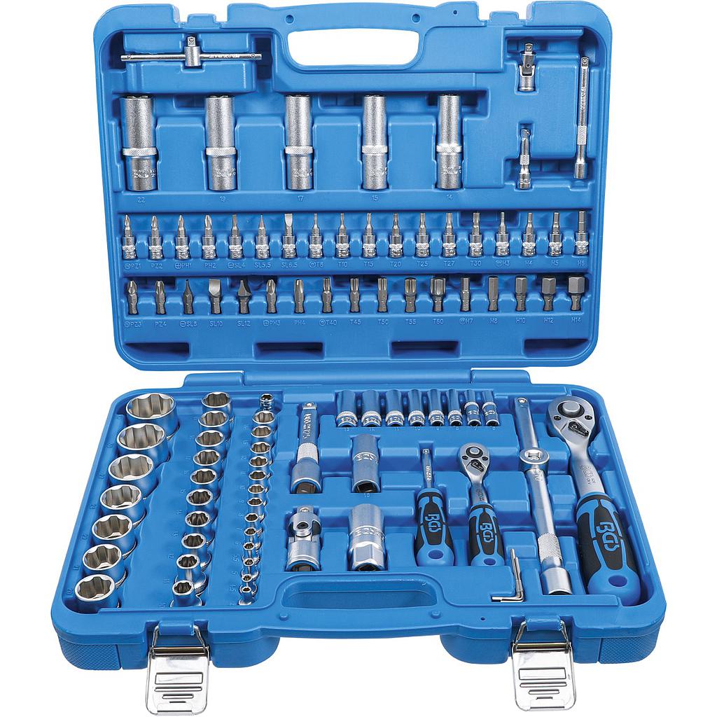 Steckschlüssel-Satz Wellenprofil | Antrieb 6,3 mm (1/4&quot;) / 12,5 mm (1/2&quot;) | 95-tlg.