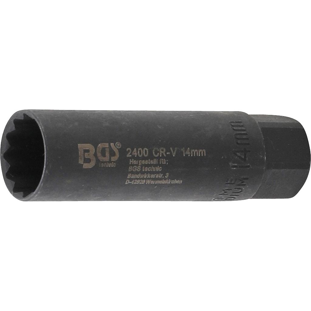 Zündkerzen-Einsatz Sechskant | Antrieb Innenvierkant 10 mm (3/8&quot;) | SW 14 mm