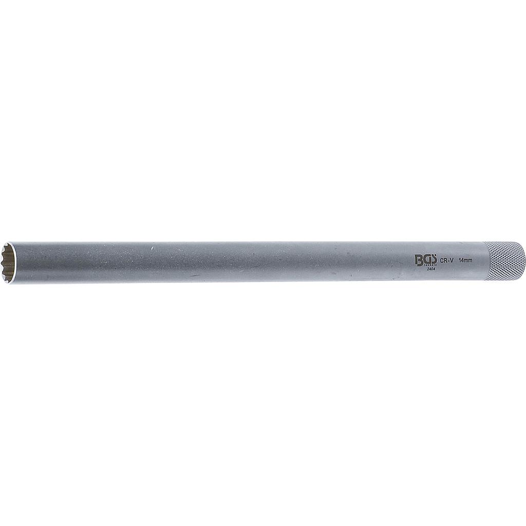 Zündkerzen-Einsatz Zwölfkant, extra lang | Antrieb Innenvierkant 10 mm (3/8&quot;) | SW 14 mm