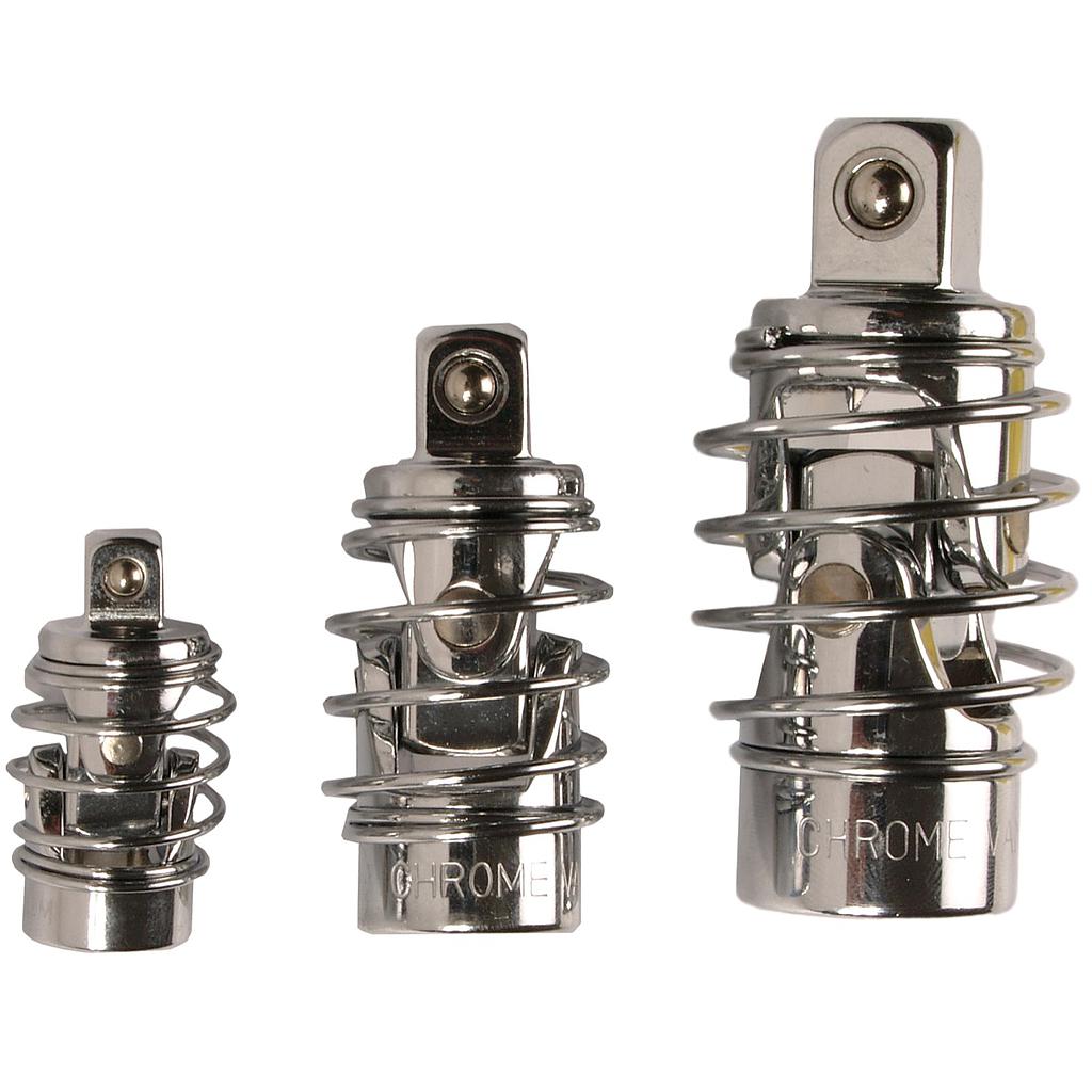 Kardangelenk-Satz | mit Feder | 6,3 mm (1/4&quot;) / 10 mm (3/8&quot;) / 12,5 mm (1/2&quot;) | 3-tlg.