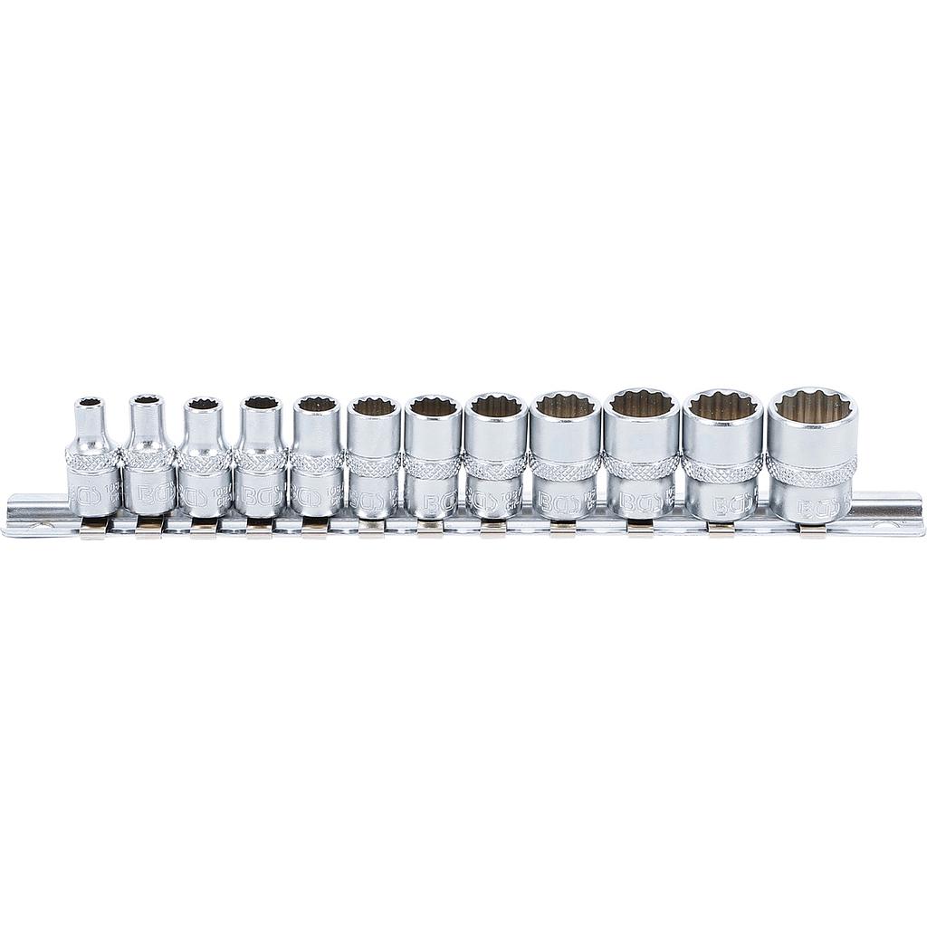 Steckschlüssel-Einsatz-Satz Zwölfkant | Antrieb Innenvierkant 6,3 mm (1/4&quot;) | Zollgrössen | 12-tlg.
