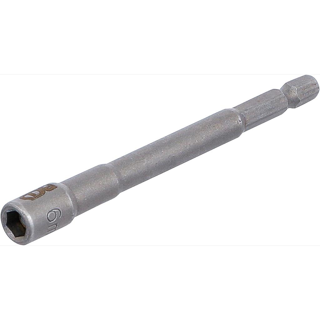 Steckschlüssel-Einsatz Sechskant, extra lang | für Bohrmaschinen | Antrieb Außensechskant 6,3 mm (1/4&quot;) | SW 6 mm