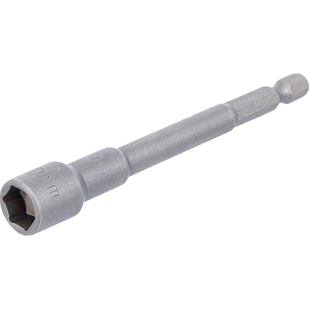 Steckschlüssel-Einsatz Sechskant, extra lang | für Bohrmaschinen | Antrieb Außensechskant 6,3 mm (1/4&quot;) | SW 10 mm