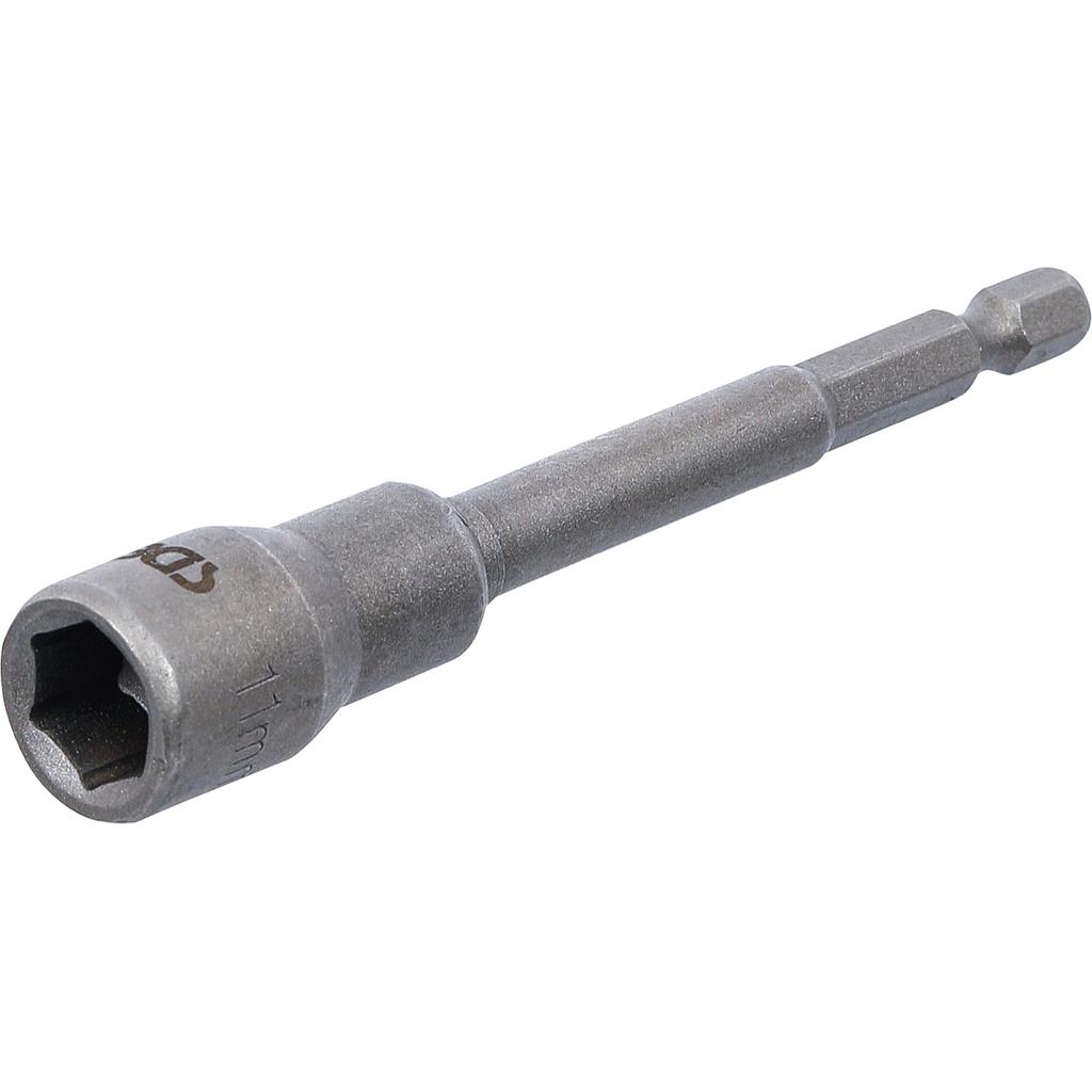 Steckschlüssel-Einsatz Sechskant, extra lang | für Bohrmaschinen | Antrieb Außensechskant 6,3 mm (1/4&quot;) | SW 11 mm