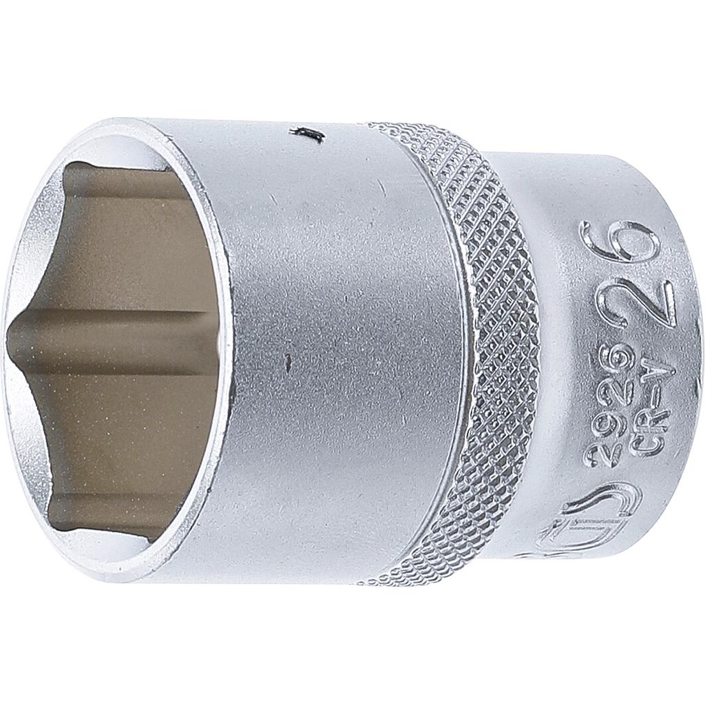 Steckschlüssel-Einsatz Sechskant | Antrieb Innenvierkant 12,5 mm (1/2&quot;) | SW 26 mm