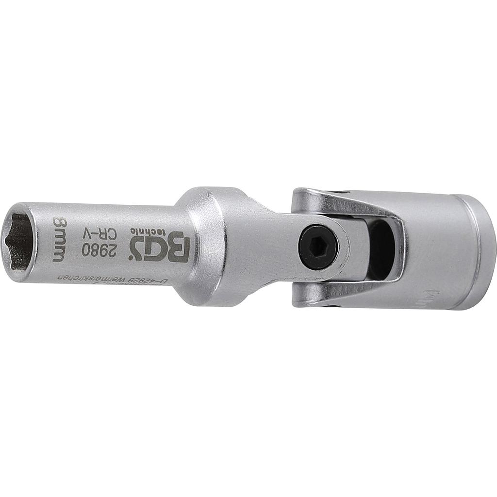Glühkerzen-Gelenk-Einsatz Sechskant | Antrieb Innenvierkant 10 mm (3/8&quot;) | SW 8 mm