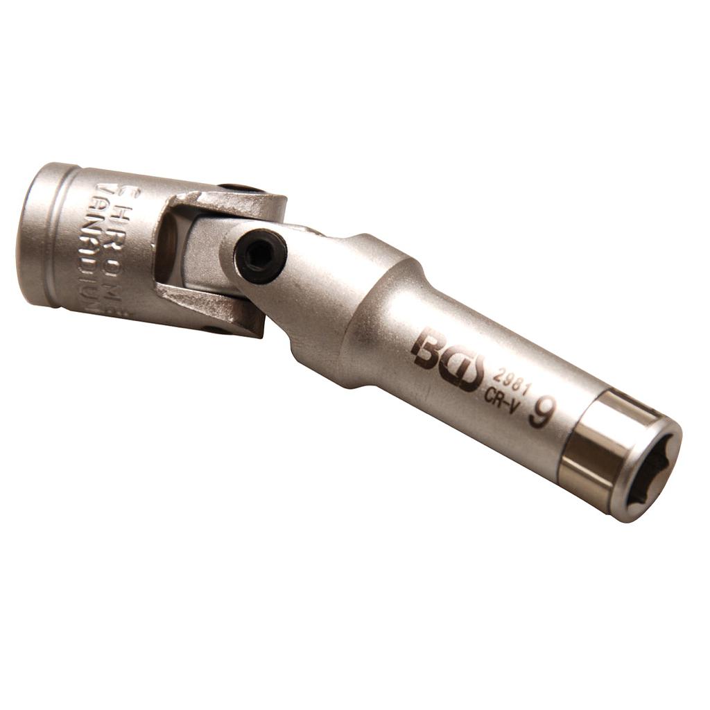 Glühkerzen-Gelenk-Einsatz Sechskant | Antrieb Innenvierkant 10 mm (3/8&quot;) | SW 9 mm