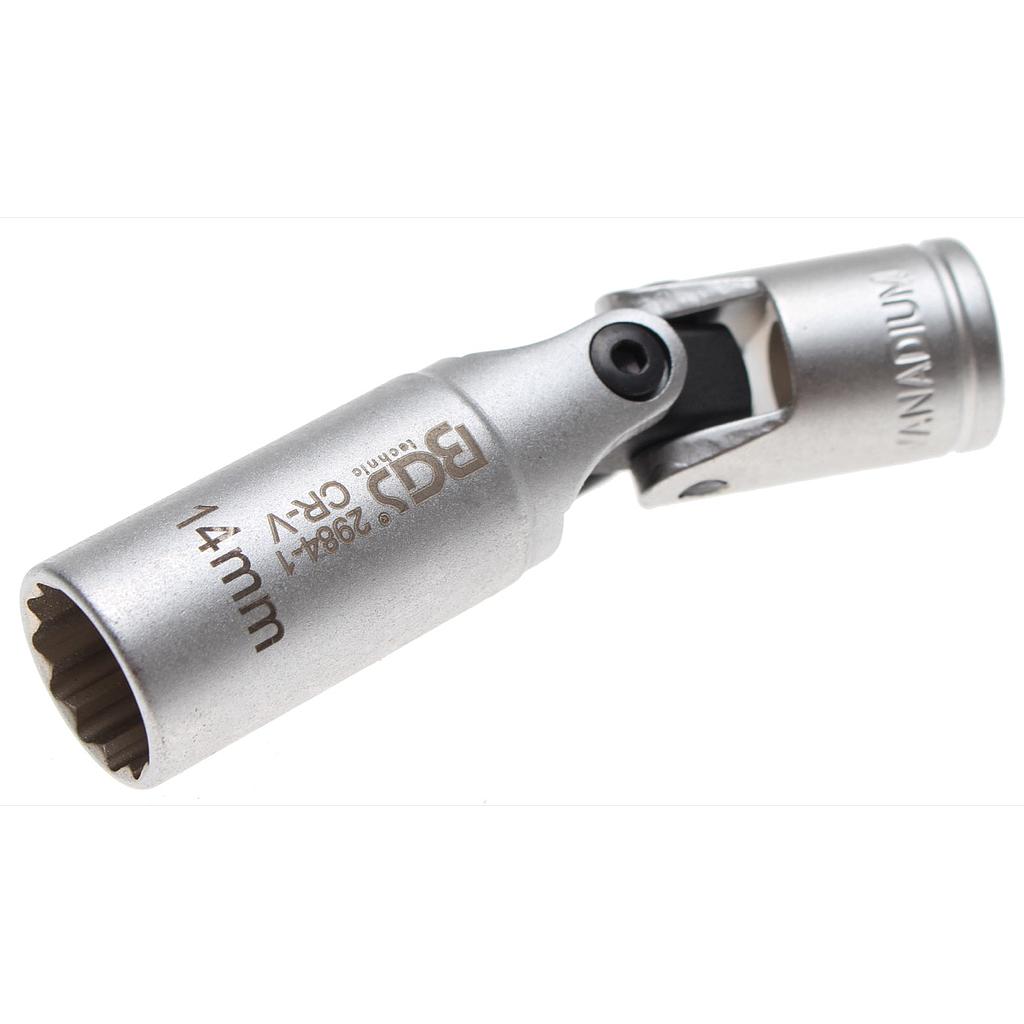 Glühkerzen-Gelenk-Einsatz Zwölfkant | Antrieb Innenvierkant 10 mm (3/8&quot;) | SW 14 mm
