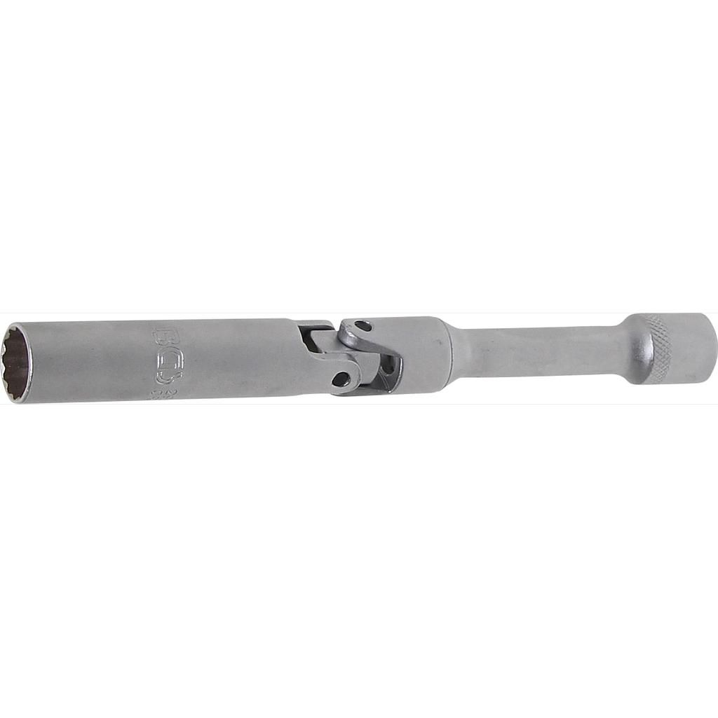 Zündkerzen-Gelenkeinsatz Zwölfkant, extra lang | Antrieb Innenvierkant 10 mm (3/8&quot;) | SW 14 mm