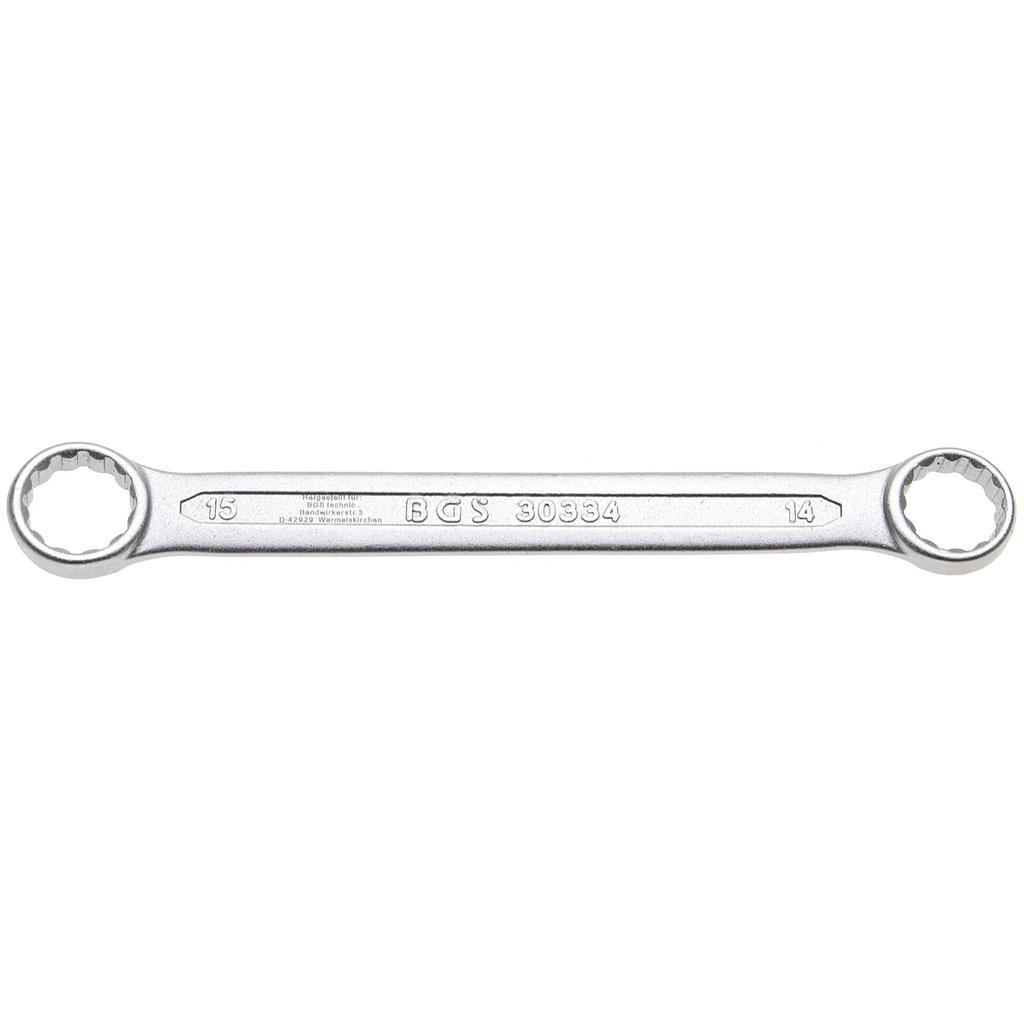Doppel-Ringschlüssel | extra flach | SW 14 x 15 mm