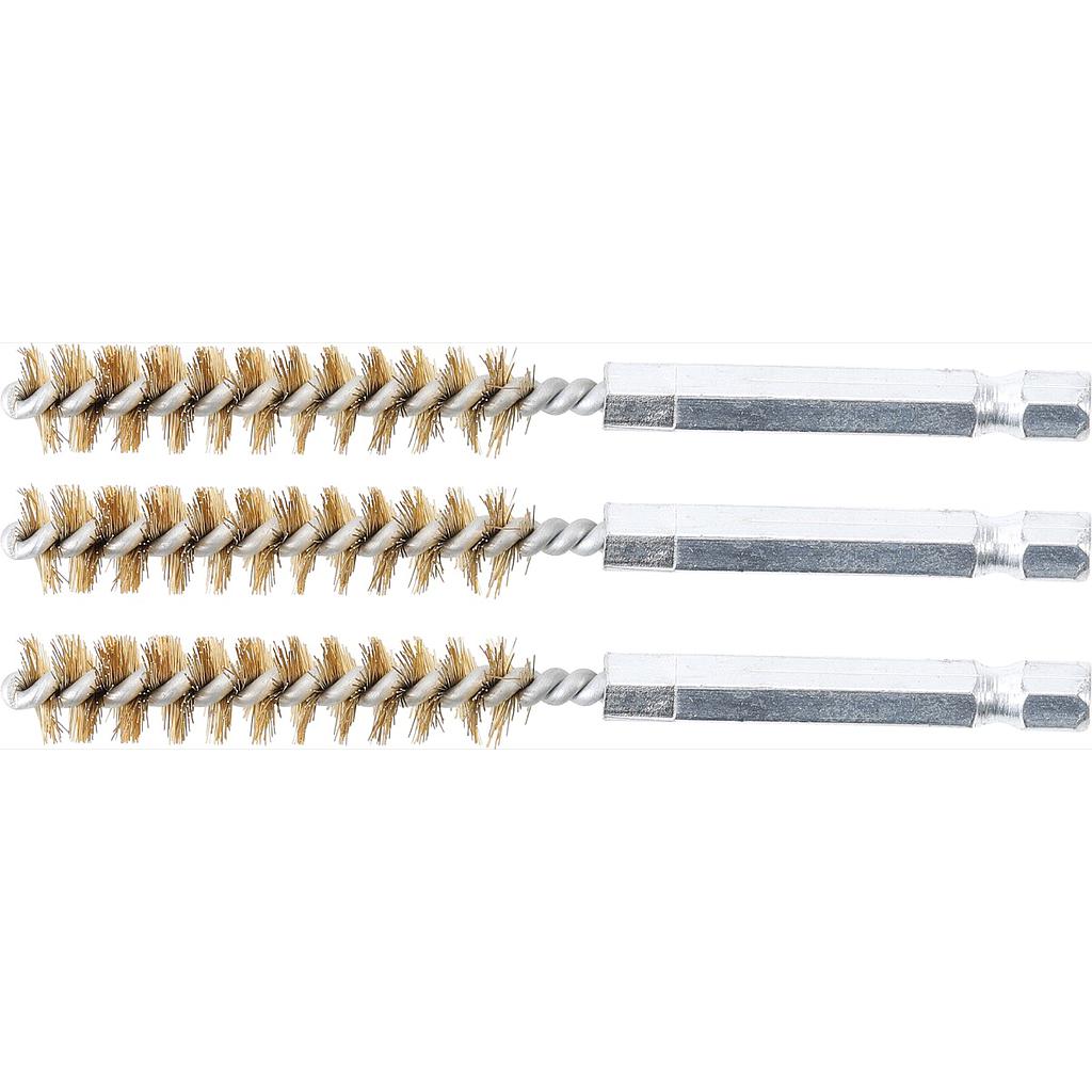 Messingbürste | 10 mm | Antrieb Außensechskant 6,3 mm (1/4&quot;) | 3-tlg.
