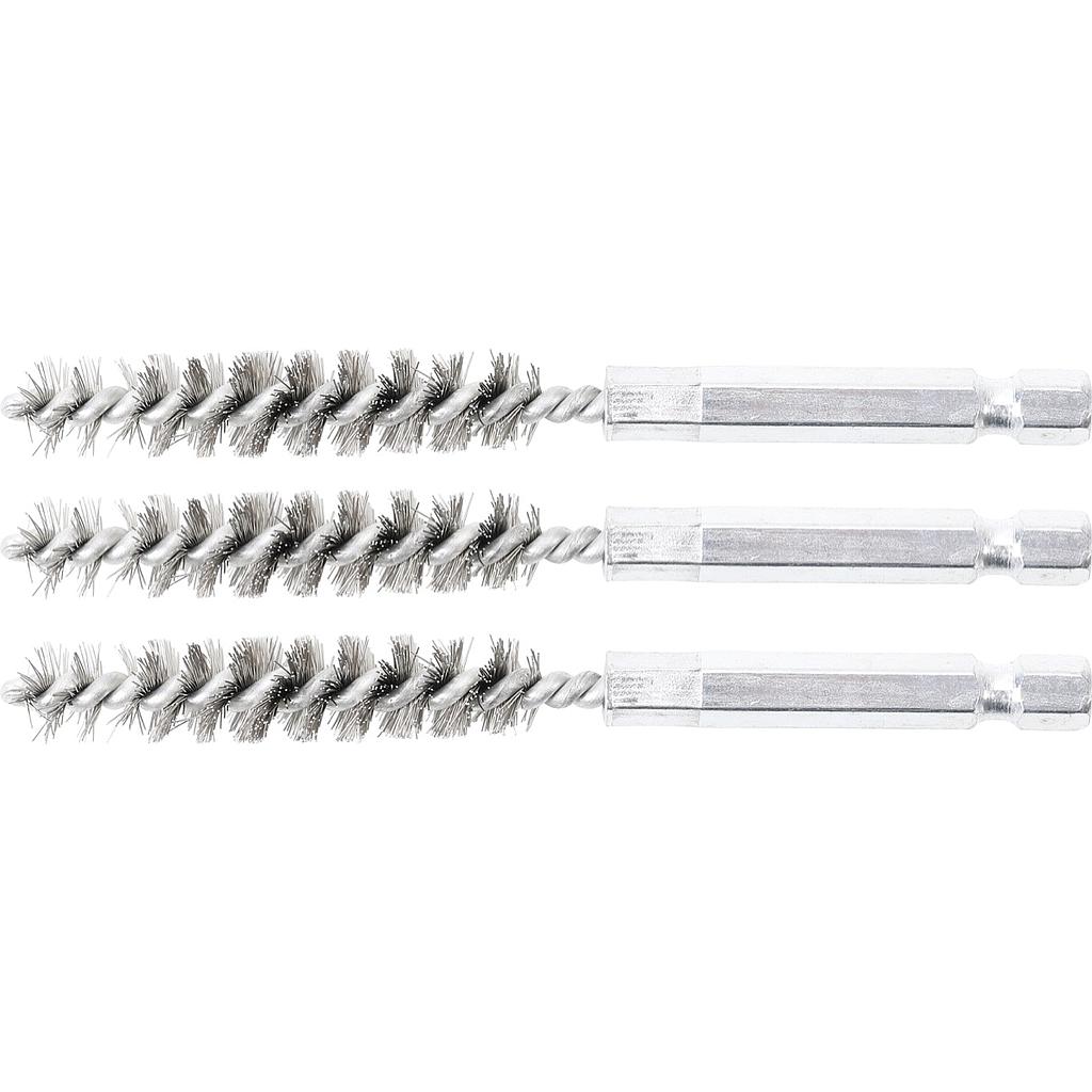 Stahlbürste | 10 mm | Antrieb Außensechskant 6,3 mm (1/4&quot;) | 3-tlg.