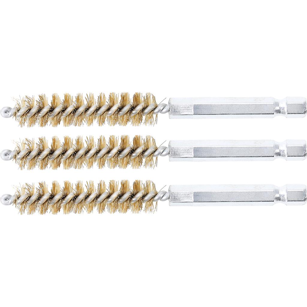 Messingbürste | 11 mm | Antrieb Außensechskant 6,3 mm (1/4&quot;) | 3-tlg.