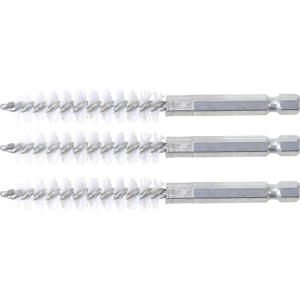 Nylonbürste | 11 mm | Antrieb Außensechskant 6,3 mm (1/4&quot;) | 3-tlg.