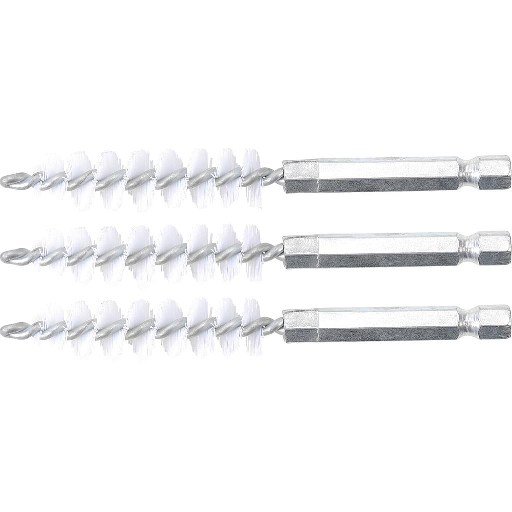 Nylonbürste | 12 mm | Antrieb Außensechskant 6,3 mm (1/4&quot;) | 3-tlg.