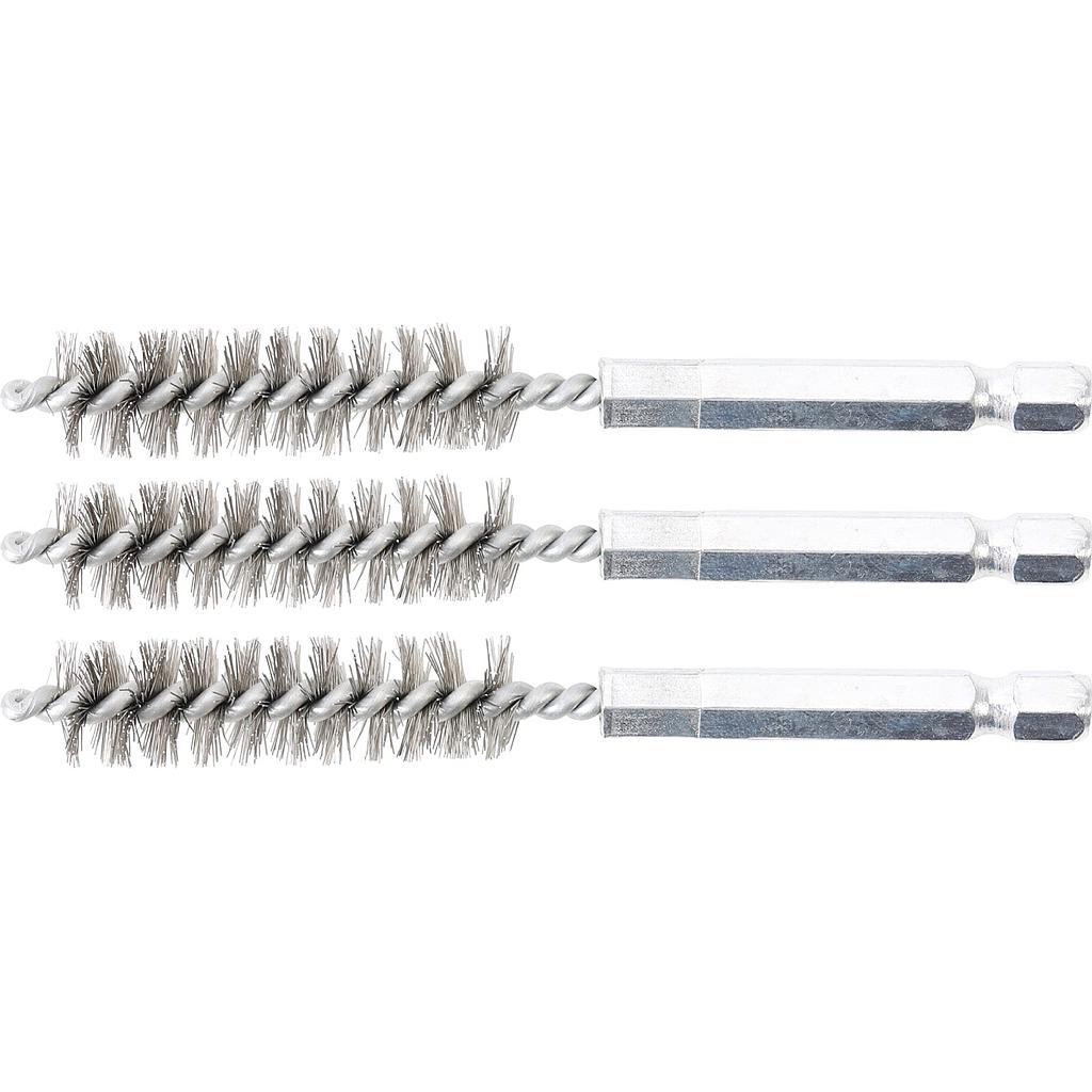 Stahlbürste | 12 mm | Antrieb Außensechskant 6,3 mm (1/4&quot;) | 3-tlg.