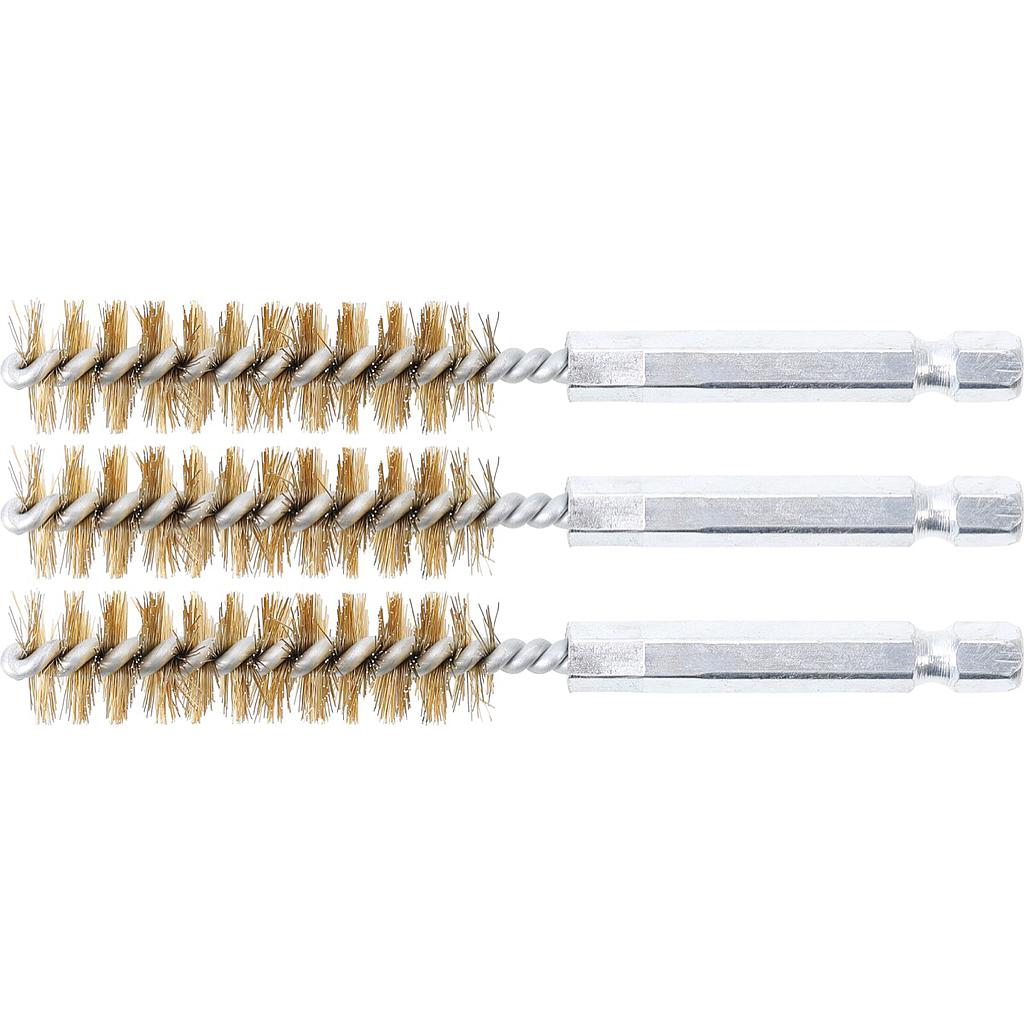 Messingbürste | 13 mm | Antrieb Außensechskant 6,3 mm (1/4&quot;) | 3-tlg.