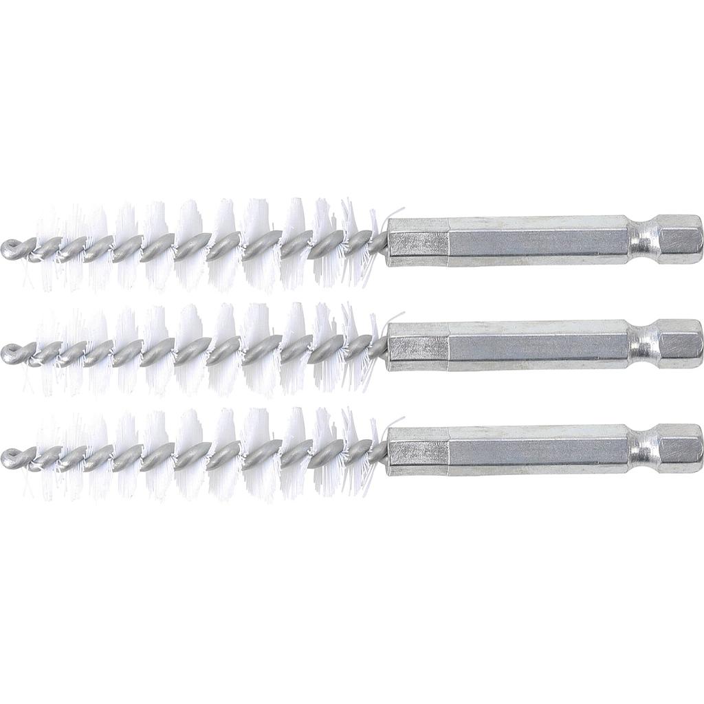 Nylonbürste | 13 mm | Antrieb Außensechskant 6,3 mm (1/4&quot;) | 3-tlg.