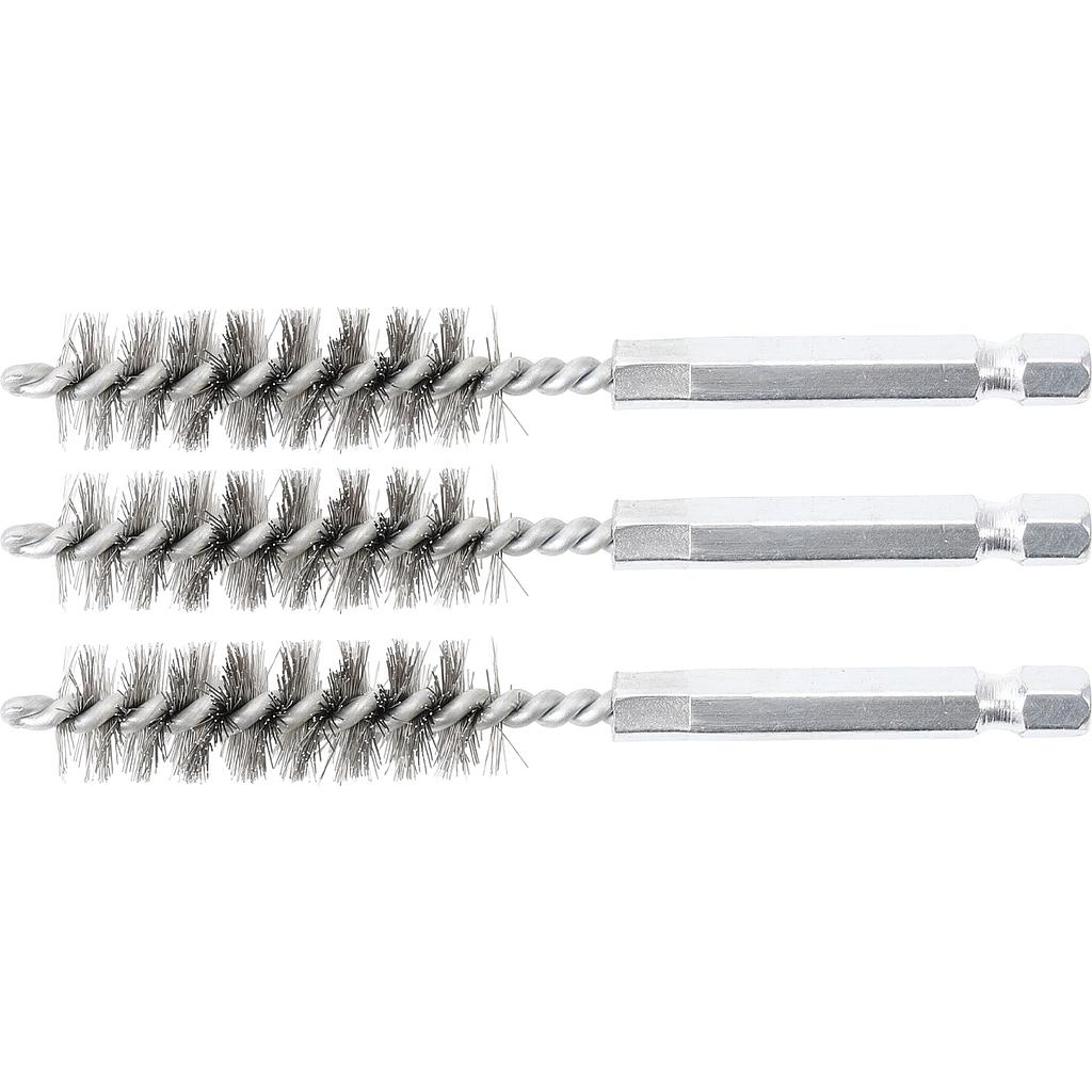 Stahlbürste | 13 mm | Antrieb Aussensechskant 6,3 mm (1/4&quot;) | 3-tlg.