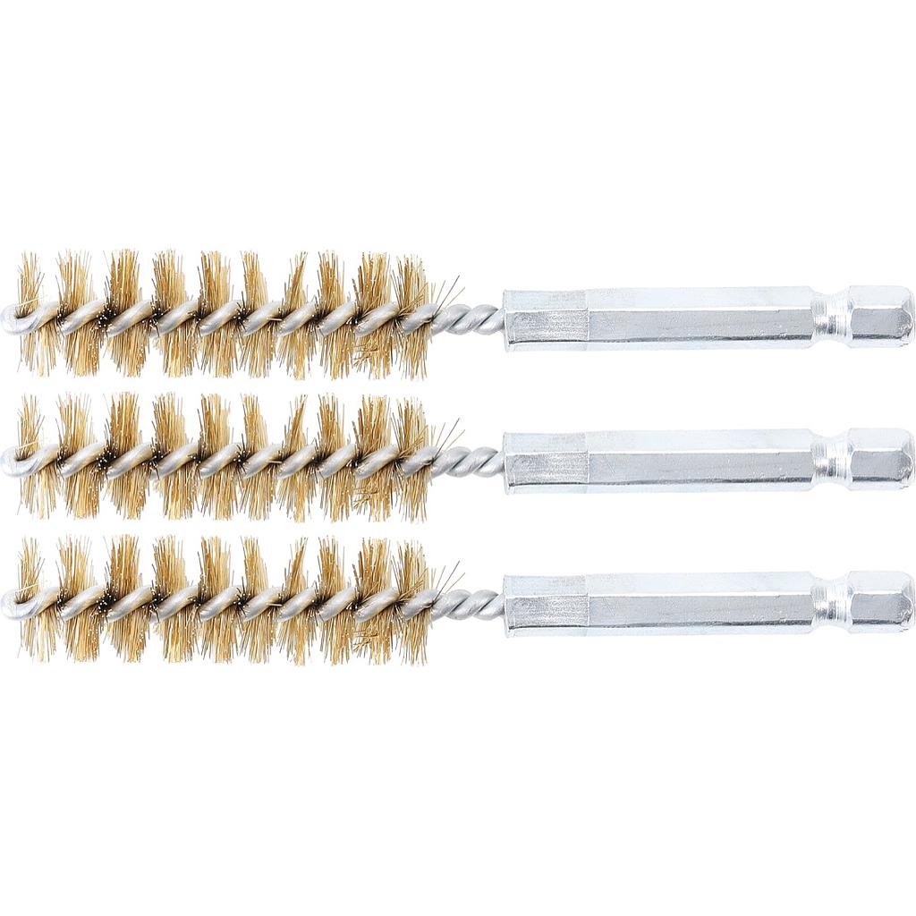 Messingbürste | 14 mm | Antrieb Aussensechskant 6,3 mm (1/4&quot;) | 3-tlg.