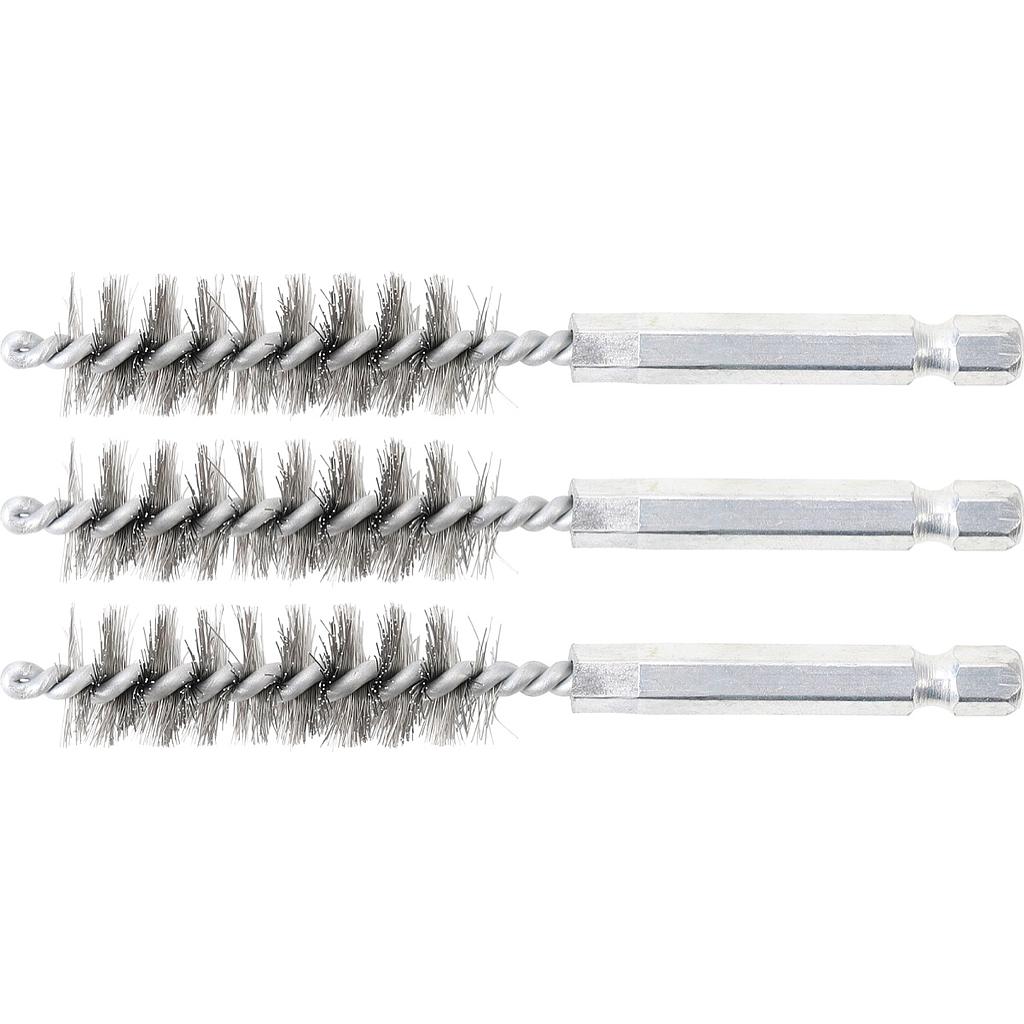 Stahlbürste | 14 mm | Antrieb Außensechskant 6,3 mm (1/4&quot;) | 3-tlg.