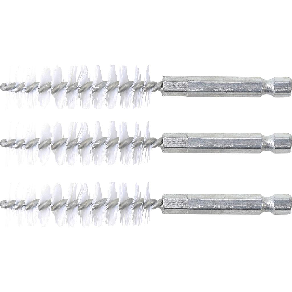 Nylonbürste | 15 mm | Antrieb Außensechskant 6,3 mm (1/4&quot;) | 3-tlg.