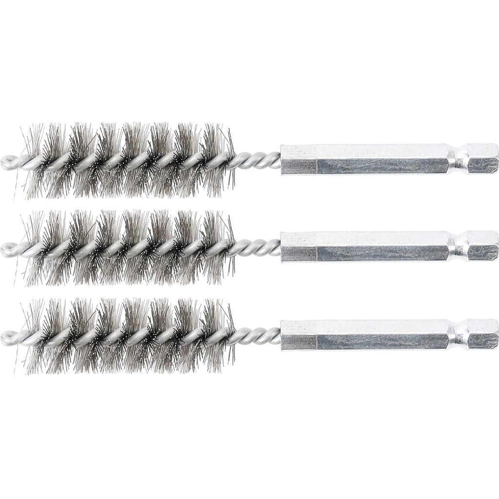 Stahlbürste | 15 mm | Antrieb Außensechskant 6,3 mm (1/4&quot;) | 3-tlg.