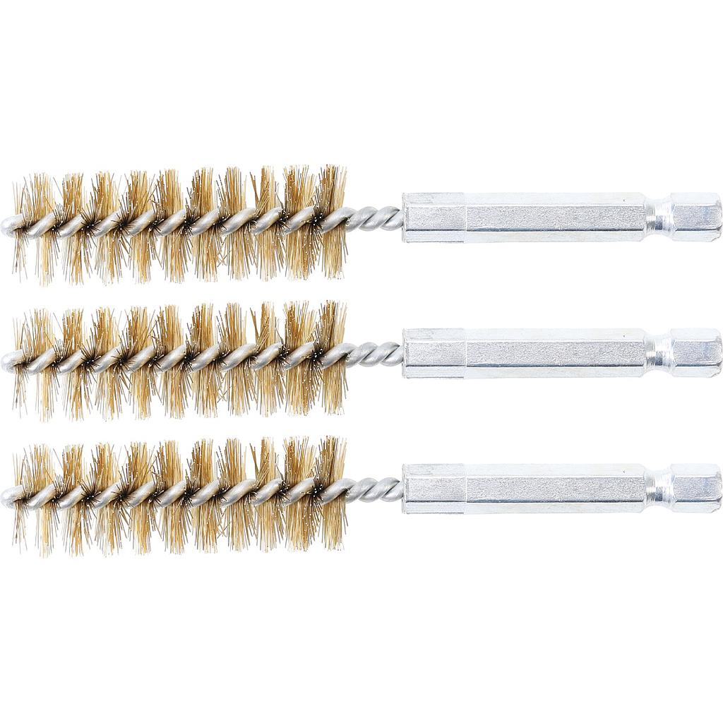 Messingbürste | 16 mm | Antrieb Außensechskant 6,3 mm (1/4&quot;) | 3-tlg.