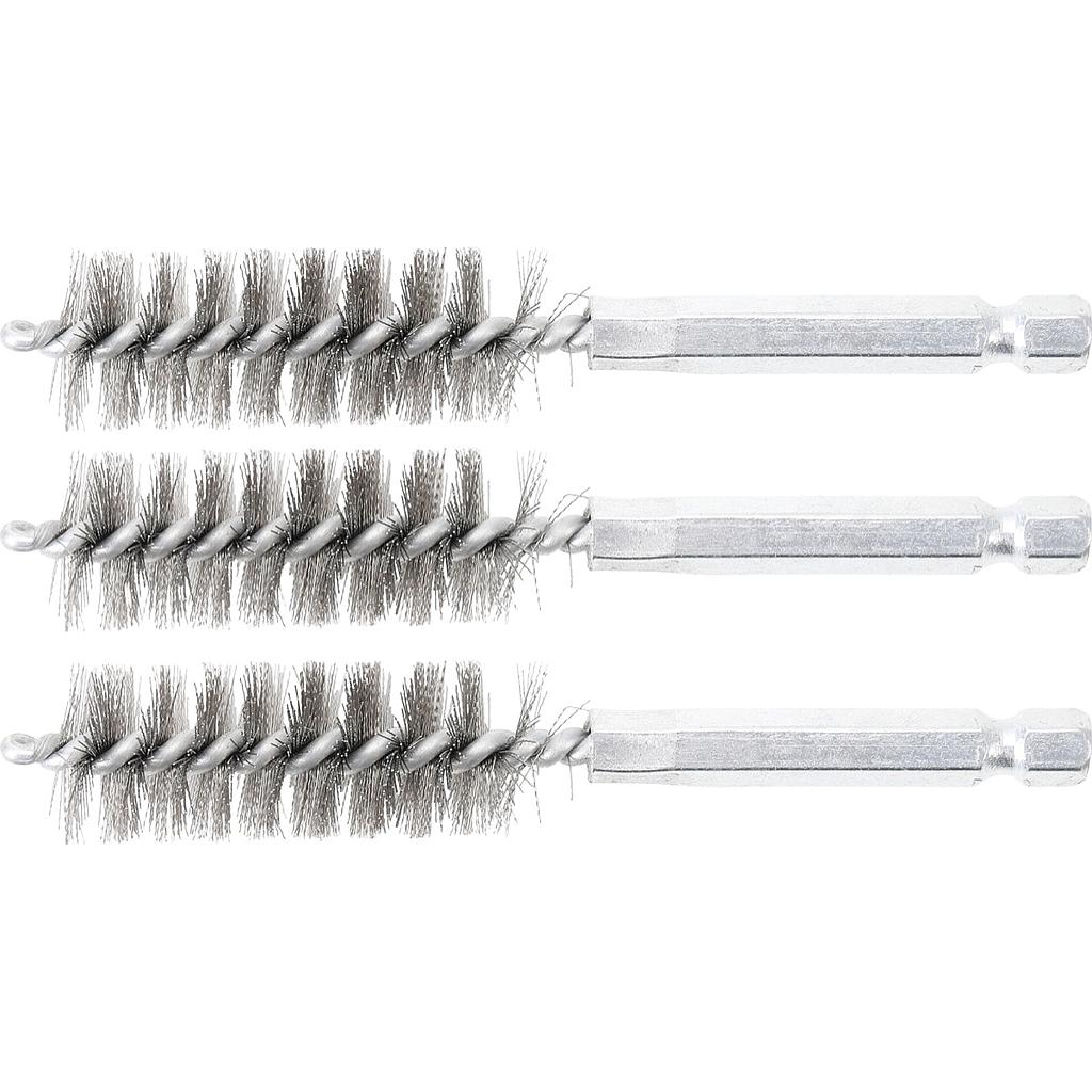 Stahlbürste | 16 mm | Antrieb Außensechskant 6,3 mm (1/4&quot;) | 3-tlg.