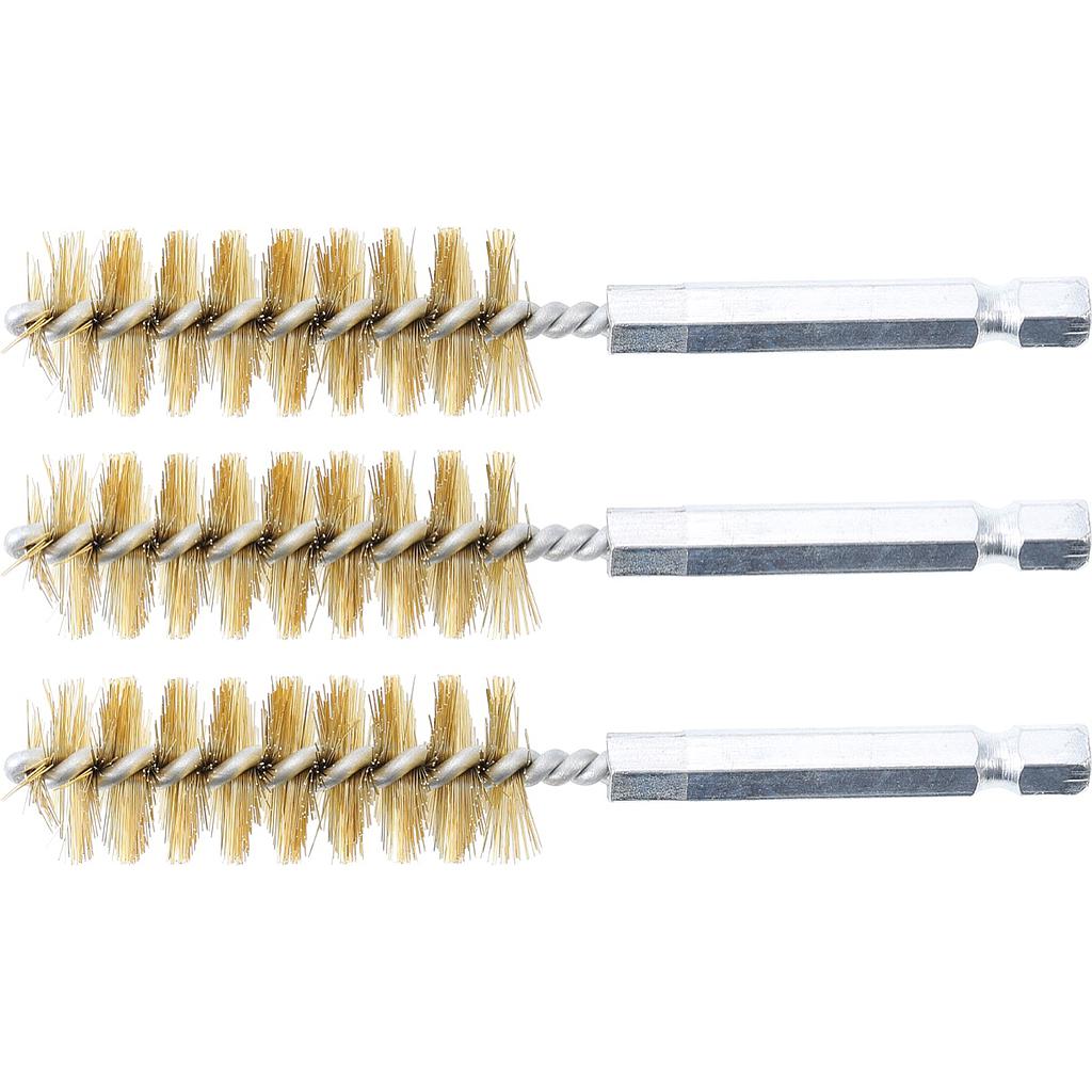 Messingbürste | 17 mm | Antrieb Außensechskant 6,3 mm (1/4&quot;) | 3-tlg.