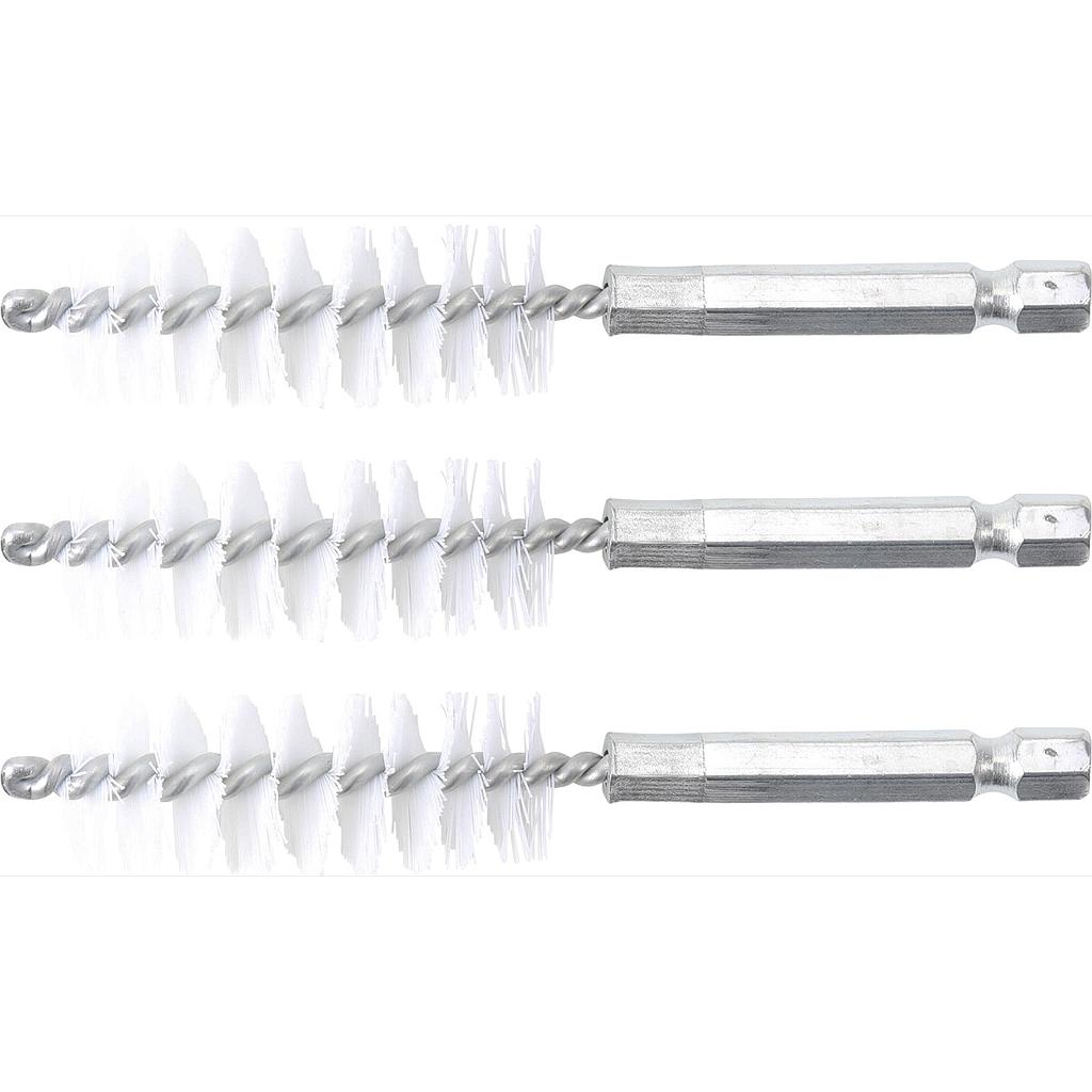 Nylonbürste | 17 mm | Antrieb Außensechskant 6,3 mm (1/4&quot;) | 3-tlg.