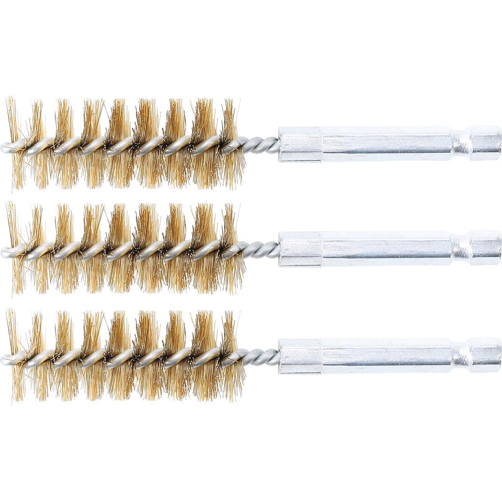 Messingbürste | 18 mm | Antrieb Außensechskant 6,3 mm (1/4&quot;) | 3-tlg.