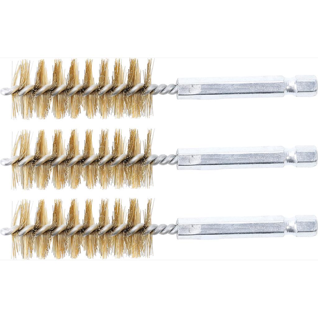Messingbürste | 19 mm | Antrieb Außensechskant 6,3 mm (1/4&quot;) | 3-tlg.