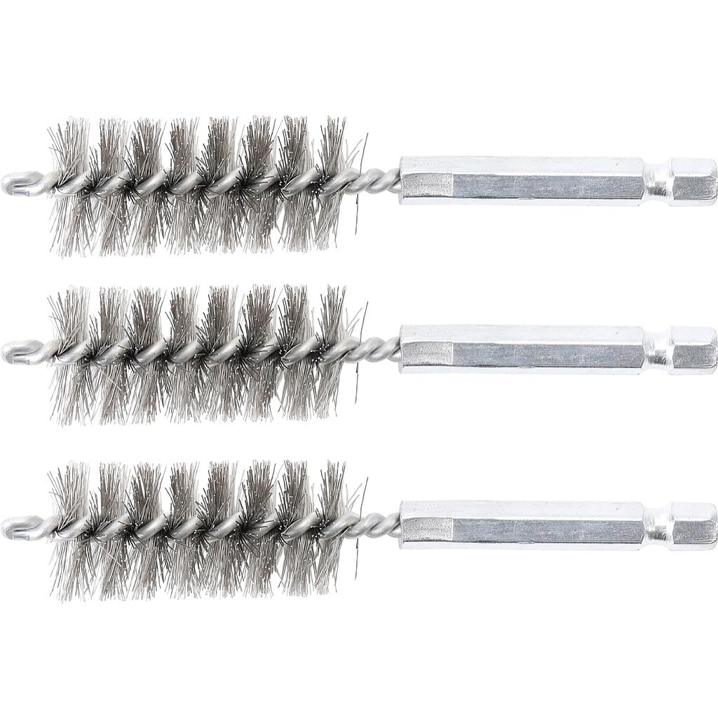 Stahlbürste | 19 mm | Antrieb Außensechskant 6,3 mm (1/4&quot;) | 3-tlg.