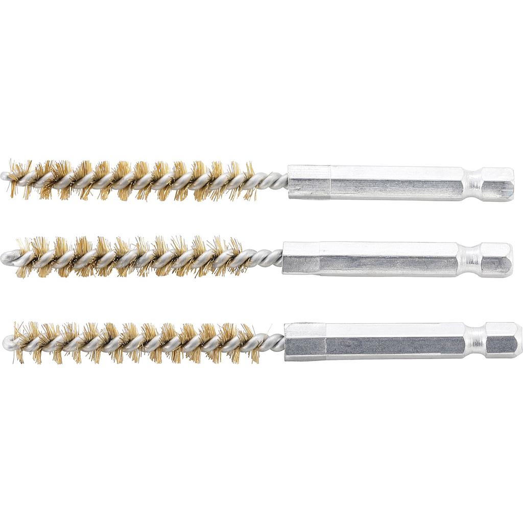 Messingbürste | 8 mm | Antrieb Außensechskant 6,3 mm (1/4&quot;) | 3-tlg.