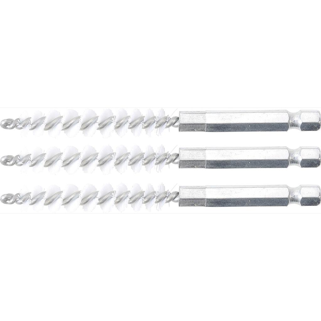 Nylonbürste | 8 mm | Antrieb Außensechskant 6,3 mm (1/4&quot;) | 3-tlg.