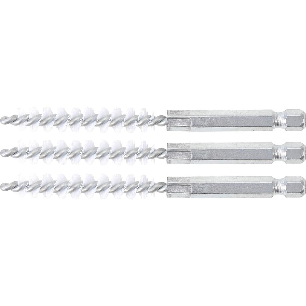 Nylonbürste | 9 mm | Antrieb Außensechskant 6,3 mm (1/4&quot;) | 3-tlg.