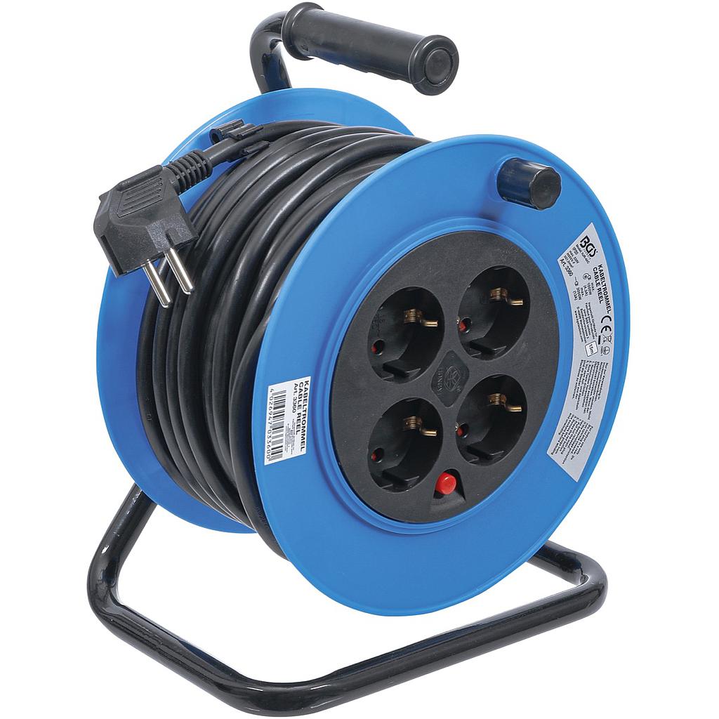 Kabeltrommel | 15 m | 3 x 1,5 mm² | 4 Steckdosen | IP 20 | 3000 W