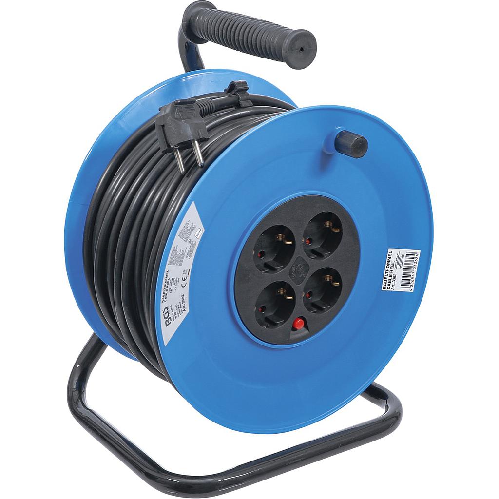 Kabeltrommel | 50 m | 3 x 1,5 mm² | 4 Steckdosen | IP 20 | 3000 W