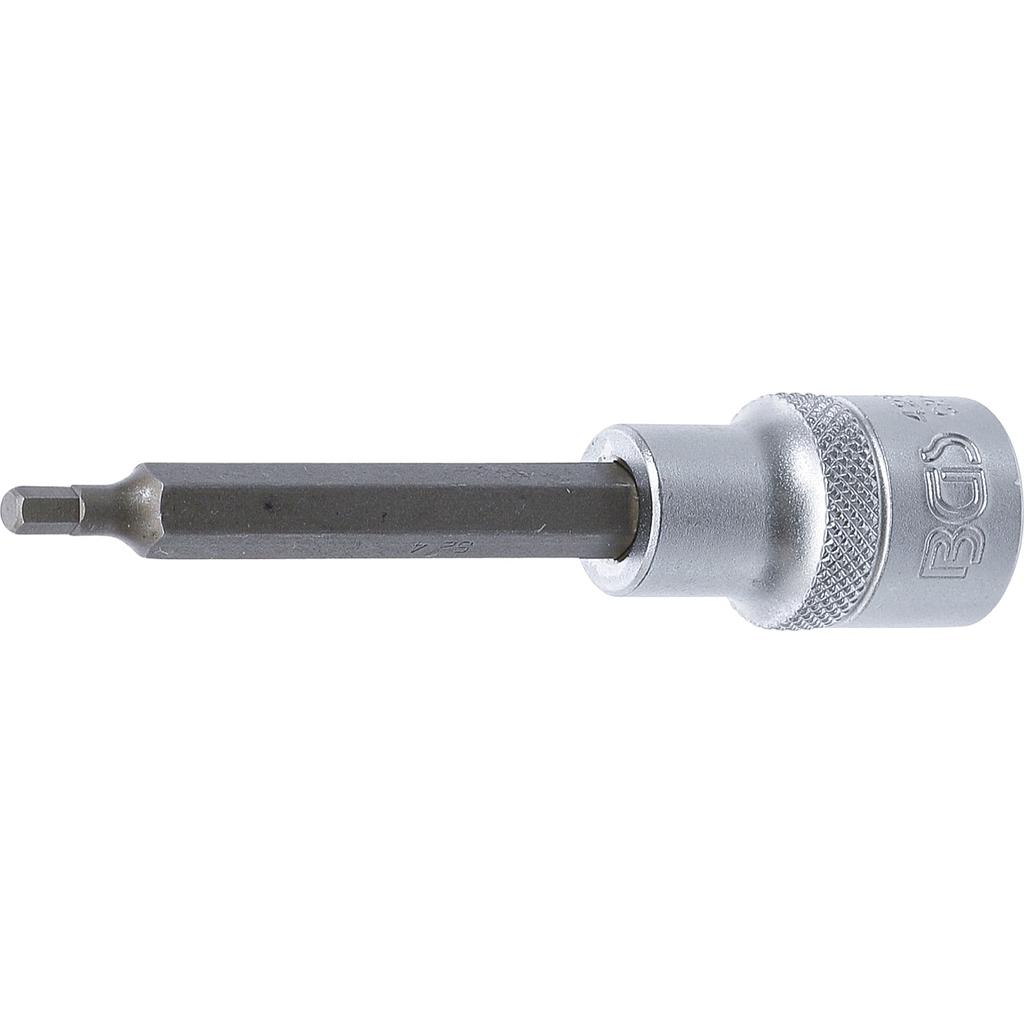 Bit-Einsatz | Länge 100 mm | Antrieb Innenvierkant 12,5 mm (1/2&quot;) | Innensechskant 4 mm