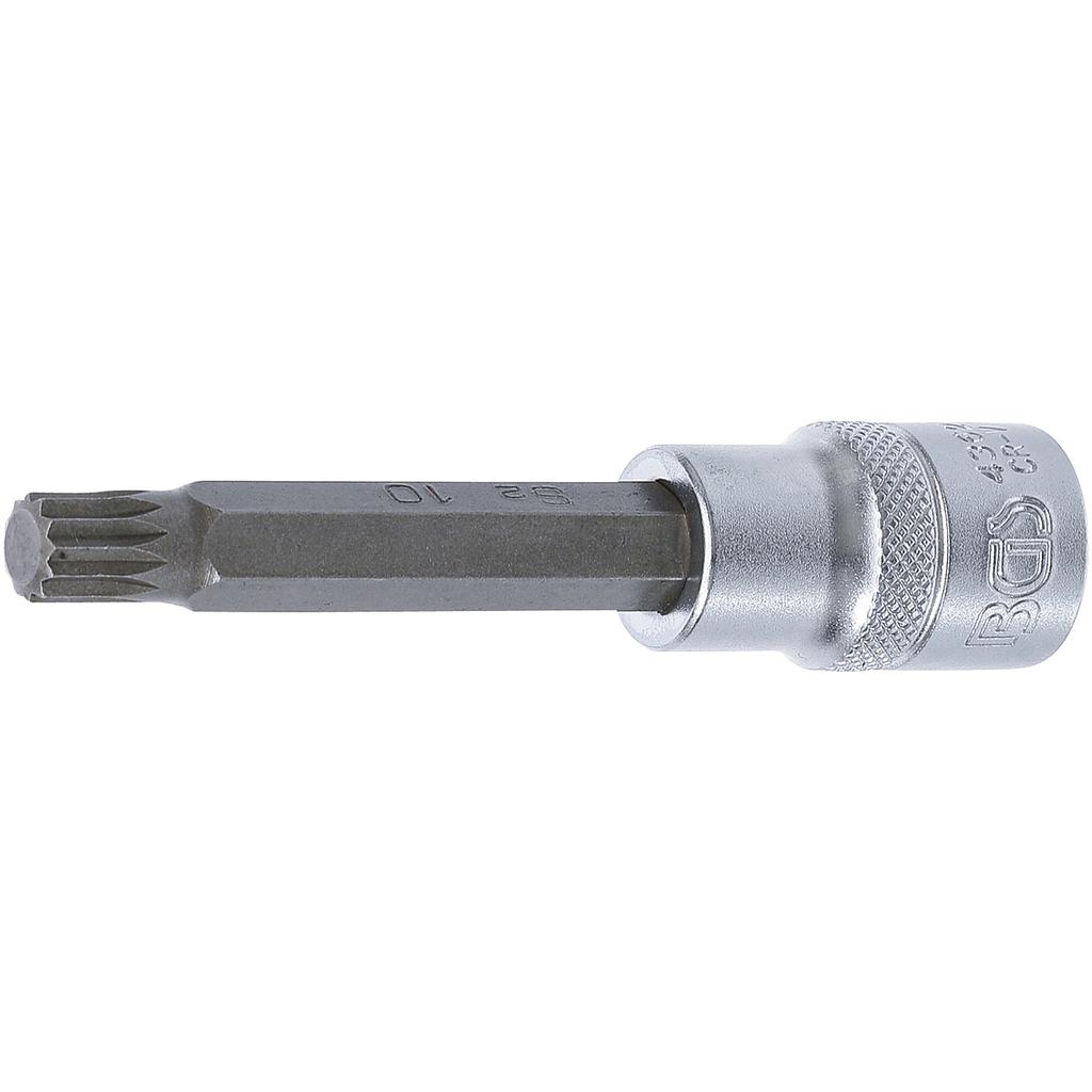 Bit-Einsatz | Länge 100 mm | Antrieb Innenvierkant 12,5 mm (1/2&quot;) | Innenvielzahn (für XZN) M10