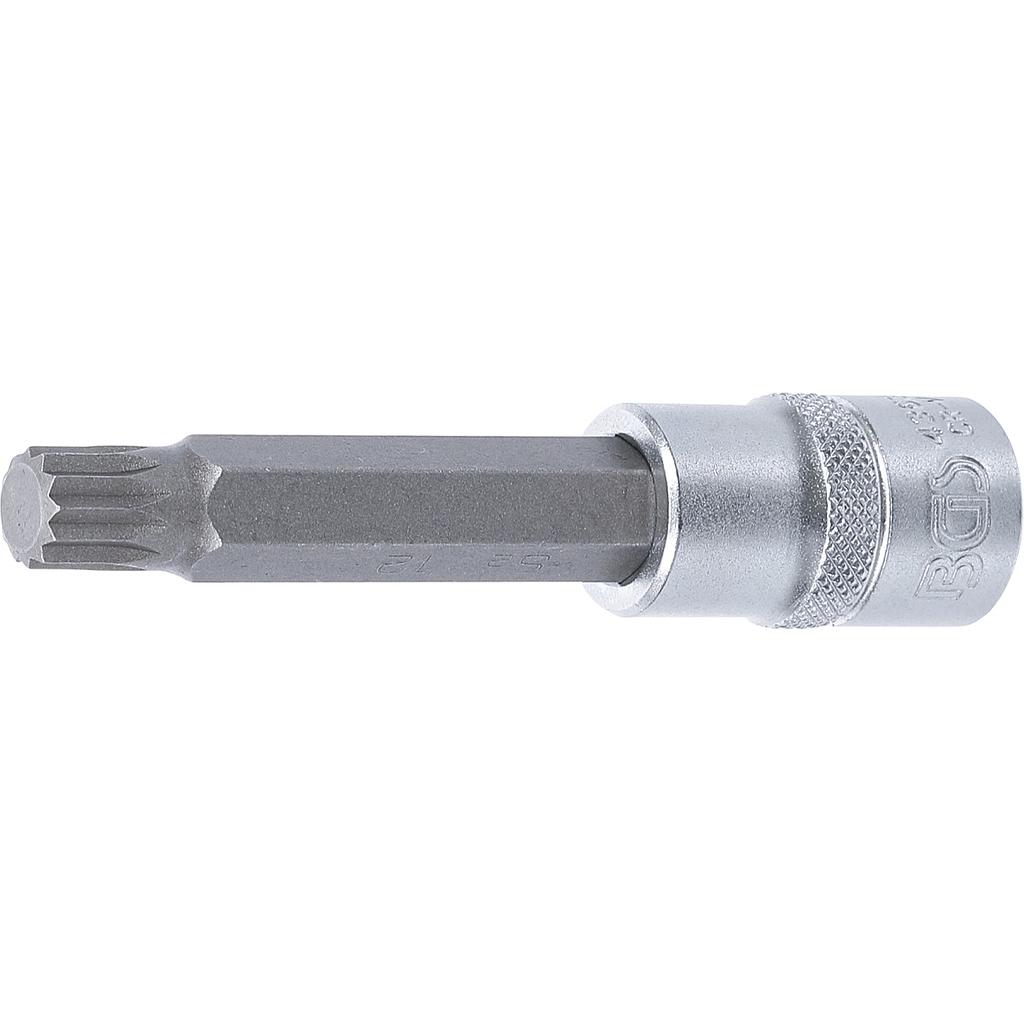 Bit-Einsatz | Länge 100 mm | Antrieb Innenvierkant 12,5 mm (1/2&quot;) | Innenvielzahn (für XZN) M12