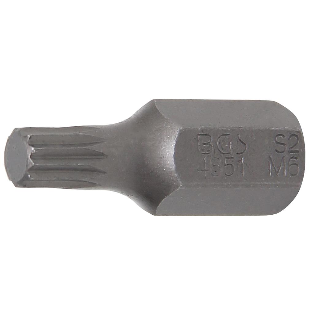 Bit | Antrieb Außensechskant 10 mm (3/8&quot;) | Innenvielzahn (für XZN) M6