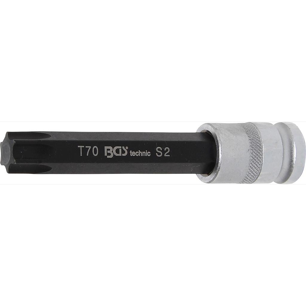 Bit-Einsatz | Länge 120 mm | Antrieb Innenvierkant 12,5 mm (1/2") | T-Profil (für Torx) T70
