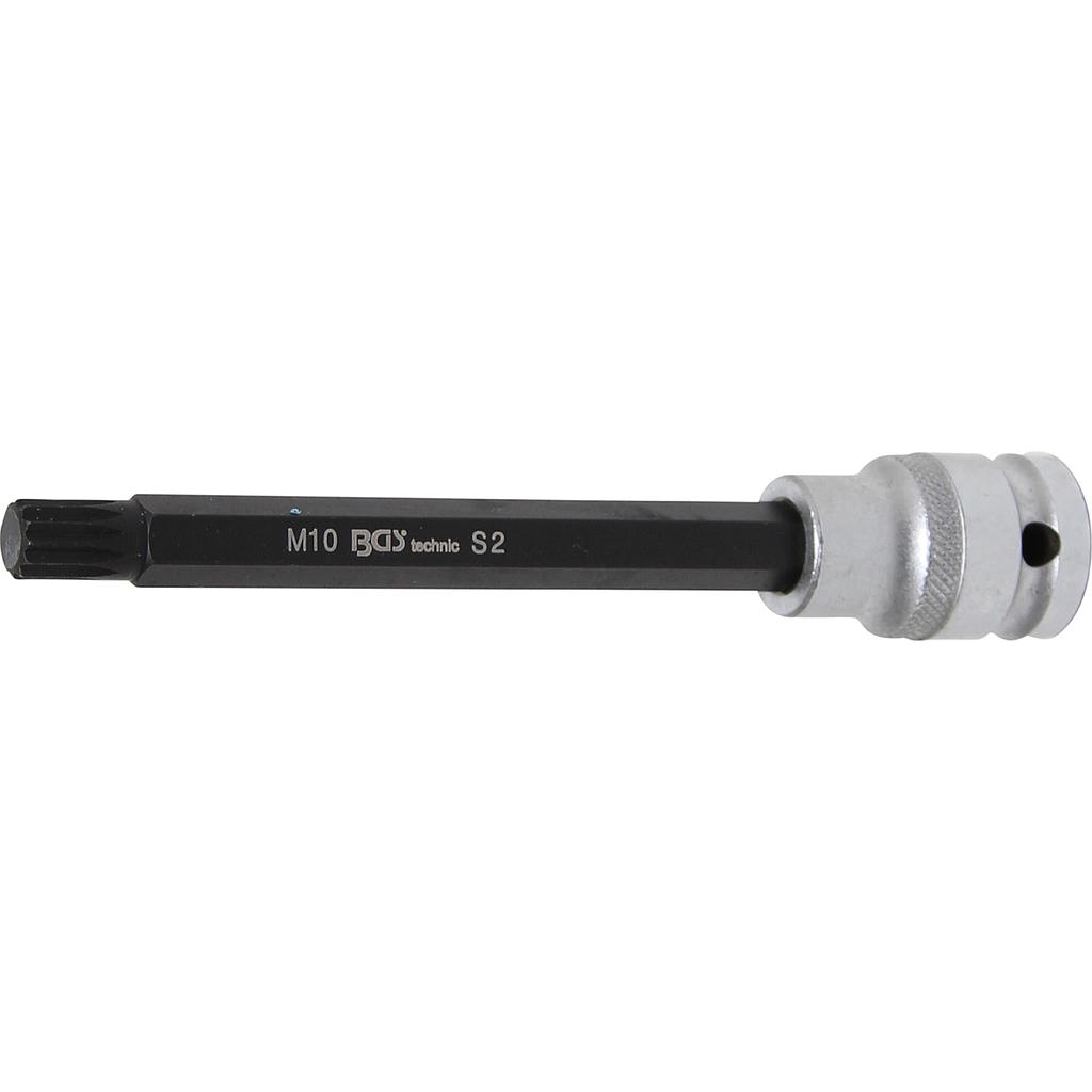 Bit-Einsatz | Länge 140 mm | Antrieb Innenvierkant 12,5 mm (1/2&quot;) | Innenvielzahn (für XZN) M10